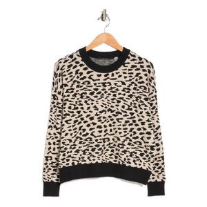 T Tahari Cheetah Crewneck Pullover